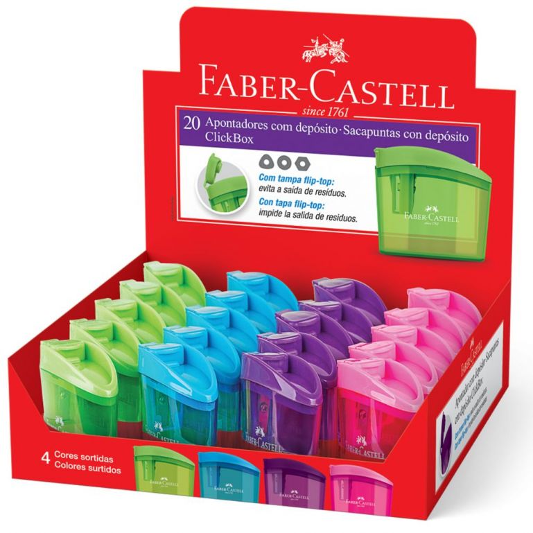 Apontador Com Depósito Clickbox Faber Castell