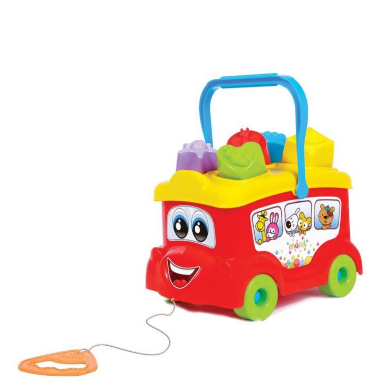 Carrinho Onibus Baby Bus Brinquedo Educativo Com Cubos Maral 