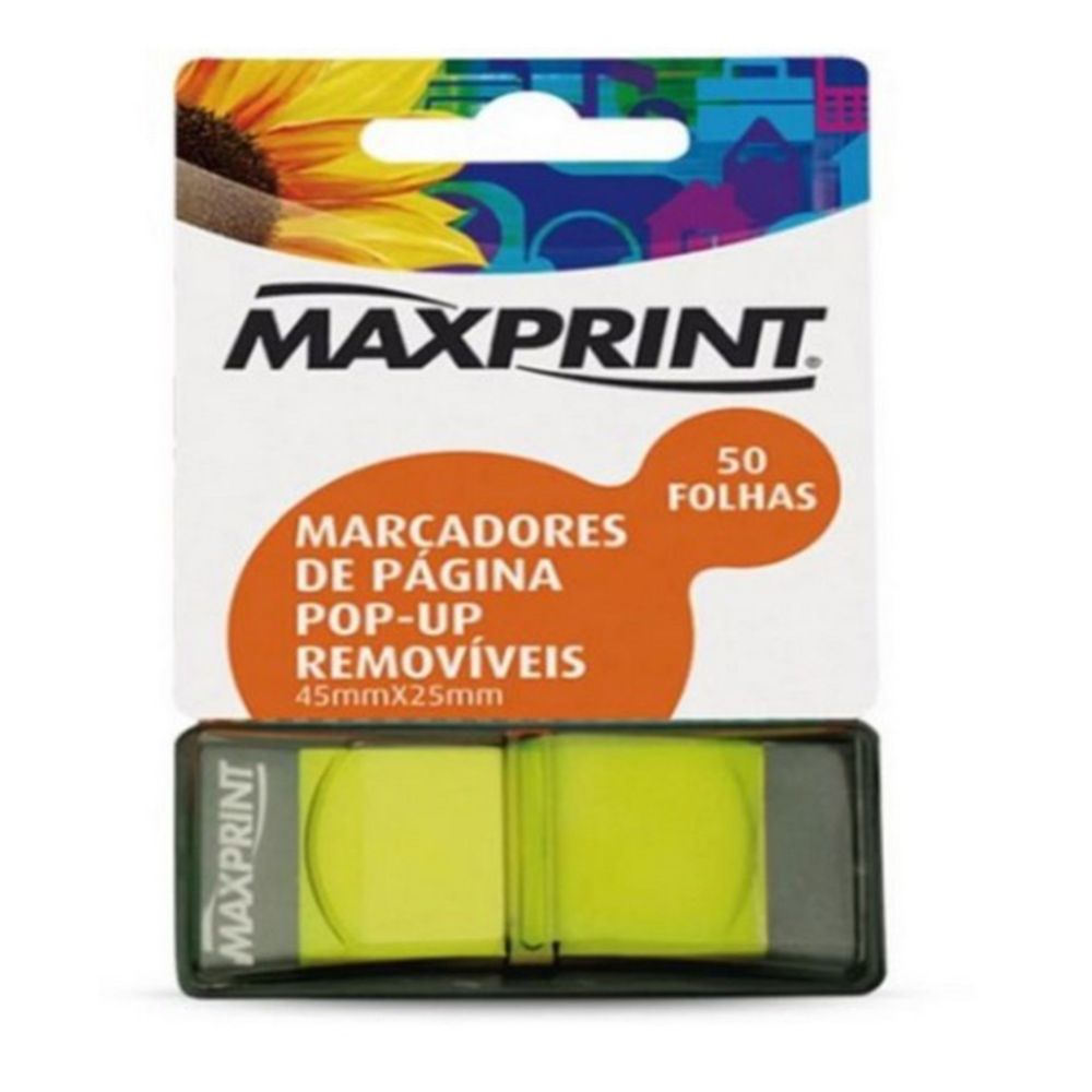 Bloco Adesivo Marcador Pag Pop-up Amarelo 45mm 25mm – Maxprint