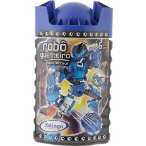 Blocos de Encaixe Robô Guerreiro Blue Armor 65 Peças - Xalingo