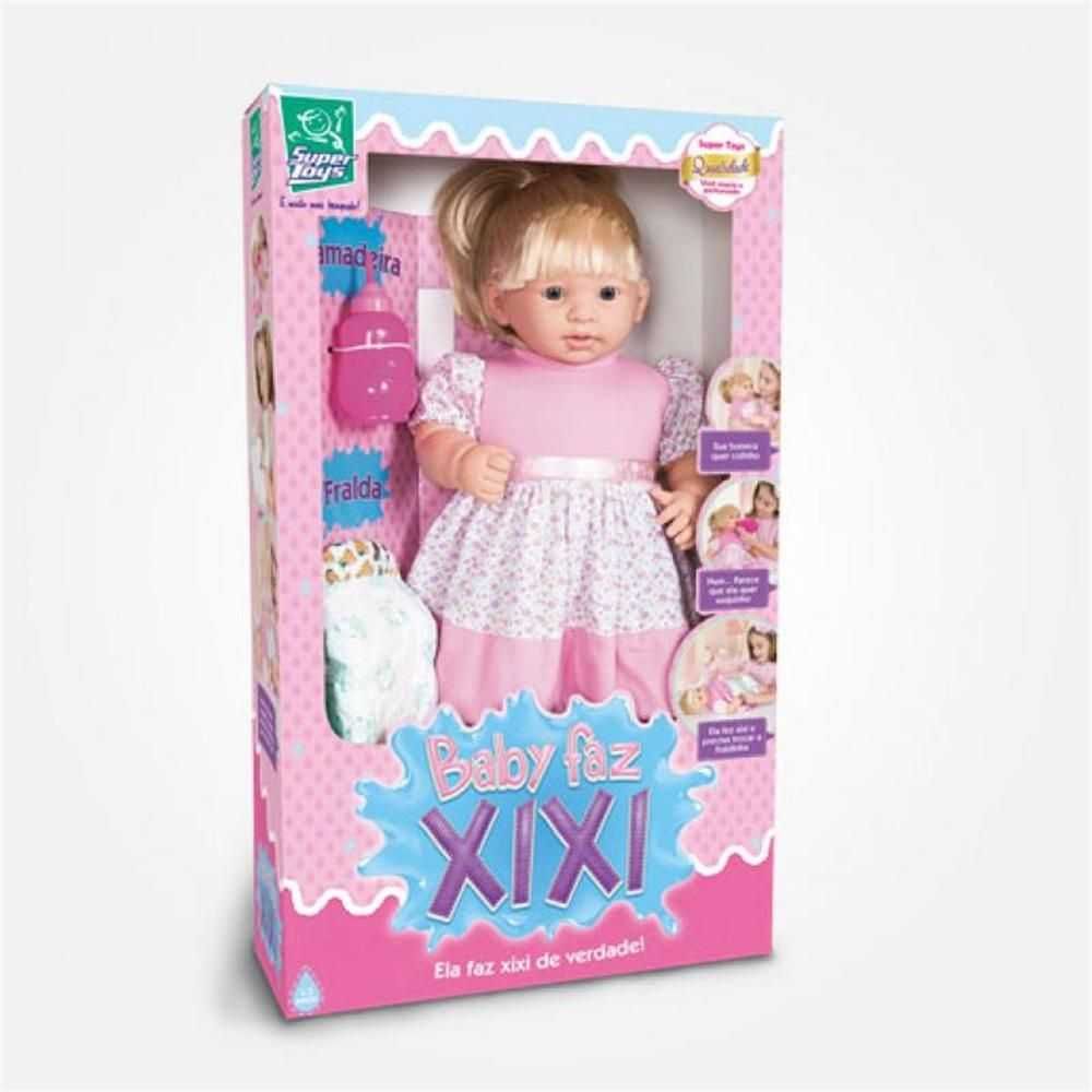 Boneca Baby Faz Xixi Com Mamadeira - Super Toys