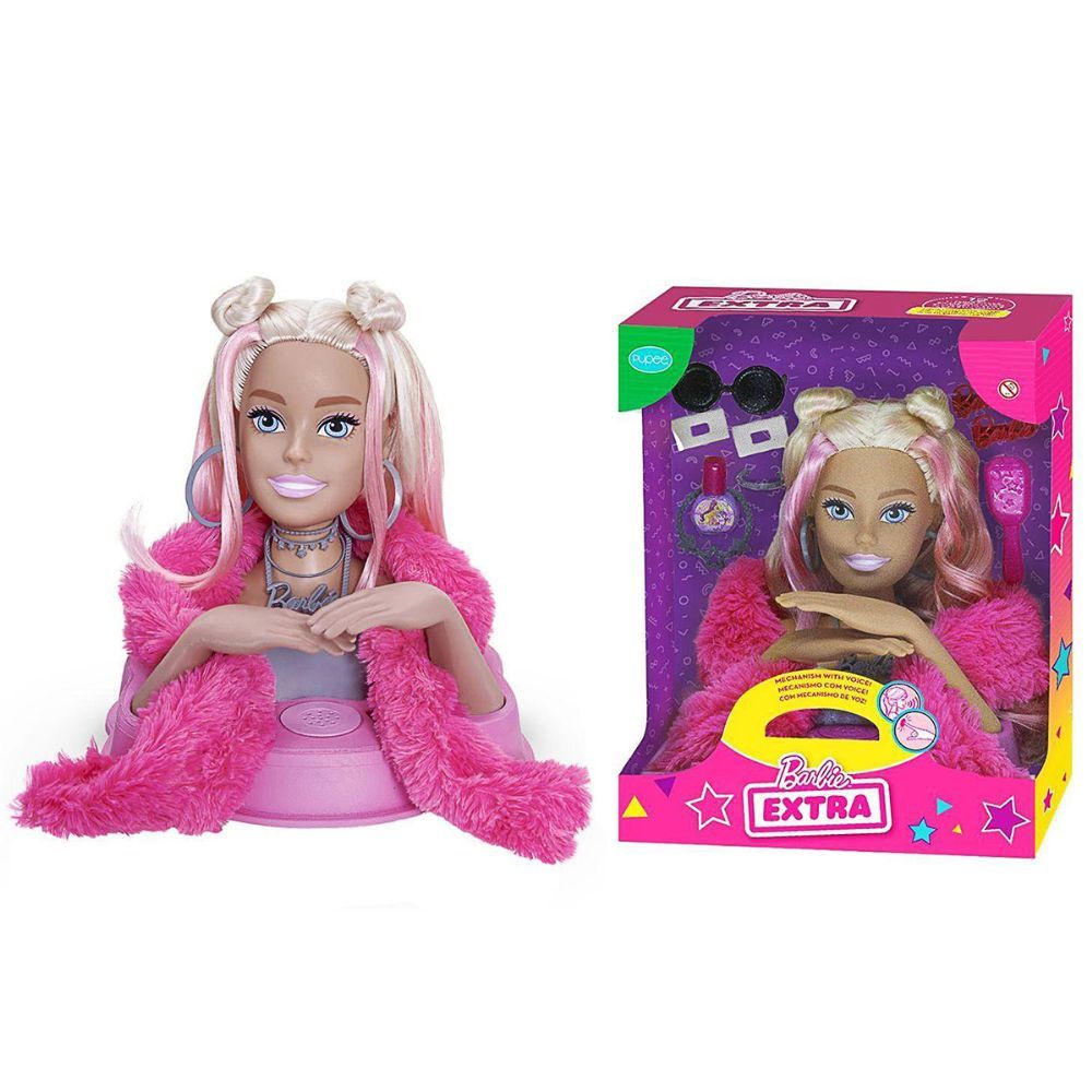 Boneca Barbie Styling Head Extra Com Frases Pupee