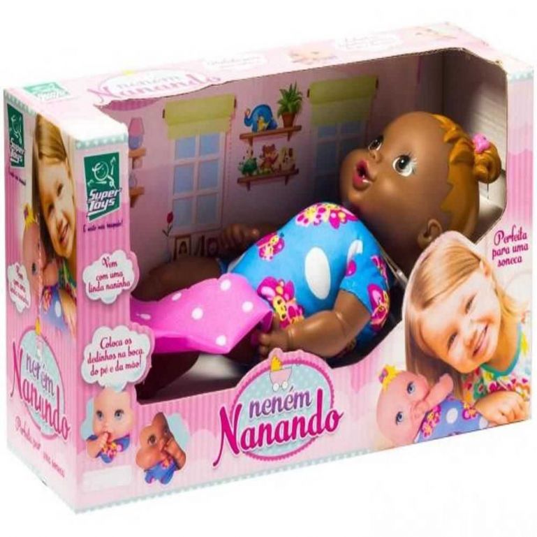 Boneca Nenem Nanando Negra - Super Toys