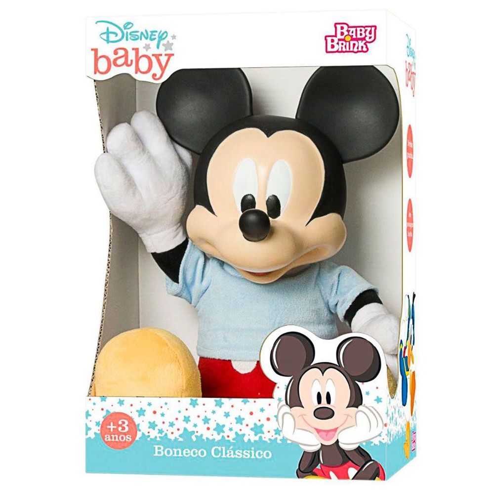 Boneco Disney Baby Mickey Pelúcia Baby Brink 