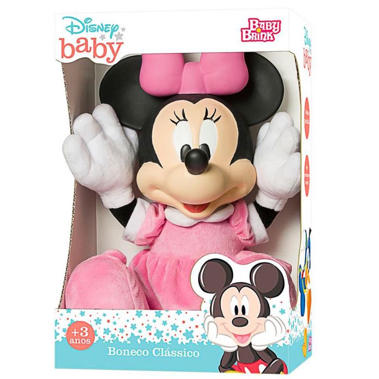 Boneco Disney Baby Minnie Pelúcia Baby Brink 