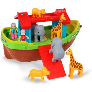 Brinquedo Barco Arca Noé Maral 22 Peças Com Rodinhas