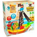 Brinquedo Infantil Barco Navio Pirata Com Bonecos 23 Peças Com Rodinhas