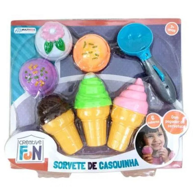 Brinquedo Infantil Sorvetes de Casquinha Creative Fun Multikids