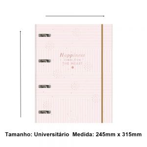 Caderno Argolado Cartonado Universitário Com Elástico Soho 80 Folhas Tilibra