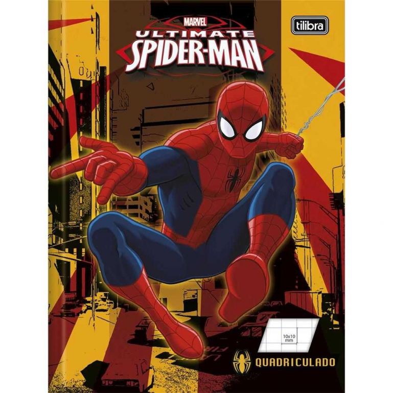 Caderno Brochura Capa Dura 40 Folhas Quadriculado 1x1 Spiderman Capa 02 - Tilibra