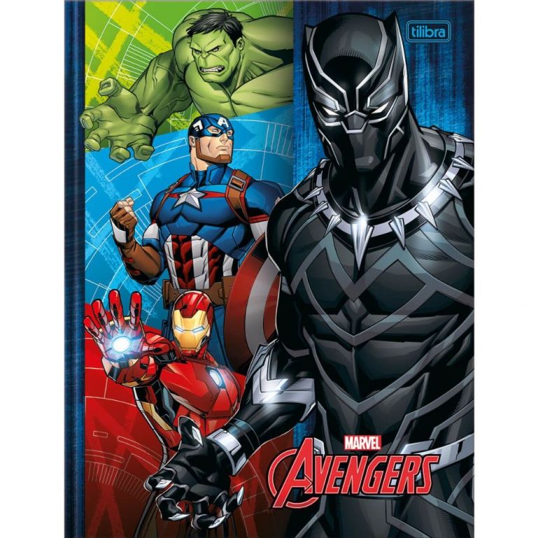 Caderno Brochura Capa Dura Quadriculado 1.0 Avengers 40 Folhas - Tilibra
