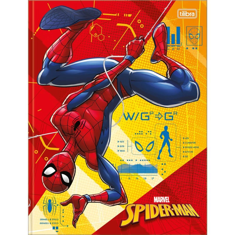 Caderno Brochura Capa Dura Spider Man 48 Folhas - Tilibra