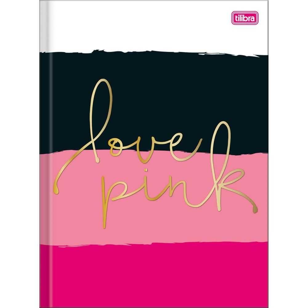 Caderno Brochura Capa Dura Universitário 96 Folhas Love Pink Capa 04- Tilibra