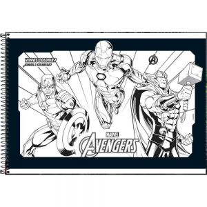 Caderno Cartografia Capa Dura 96 Folhas  Avengers Capa 01 -tilibra