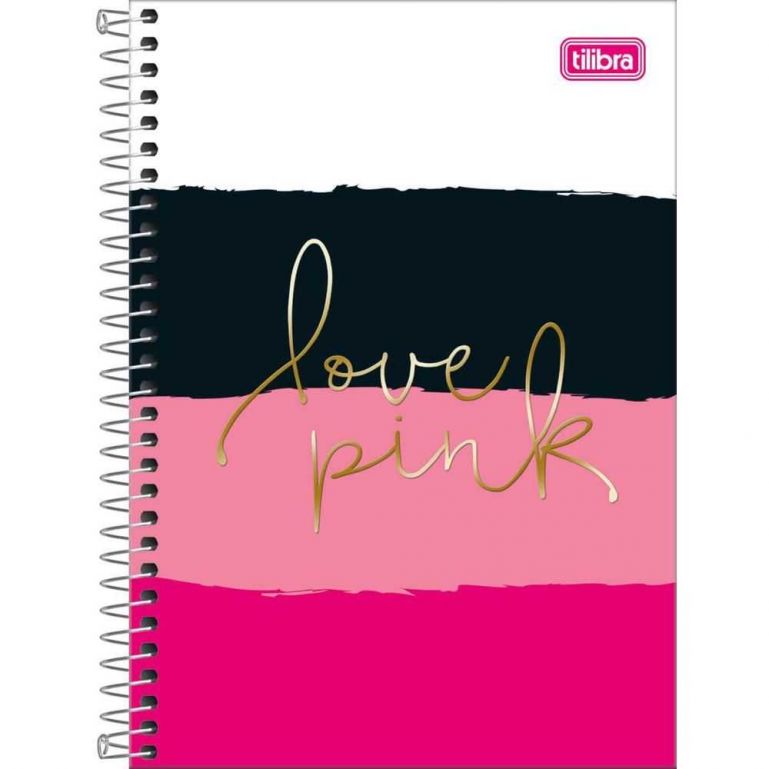 Caderno Espiral Capa Dura 1/4 80 Folhas Love Pink Capa 04 -tilibra