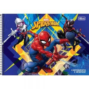 Caderno Espiral Capa Dura Cartografia Spider Man 80 Folhas - Tilibra