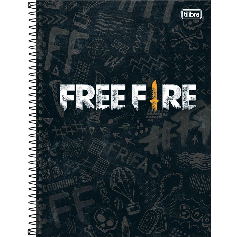 Caderno Pequeno 1/4 Brochura 80 Folhas Free Fire TILIBRA