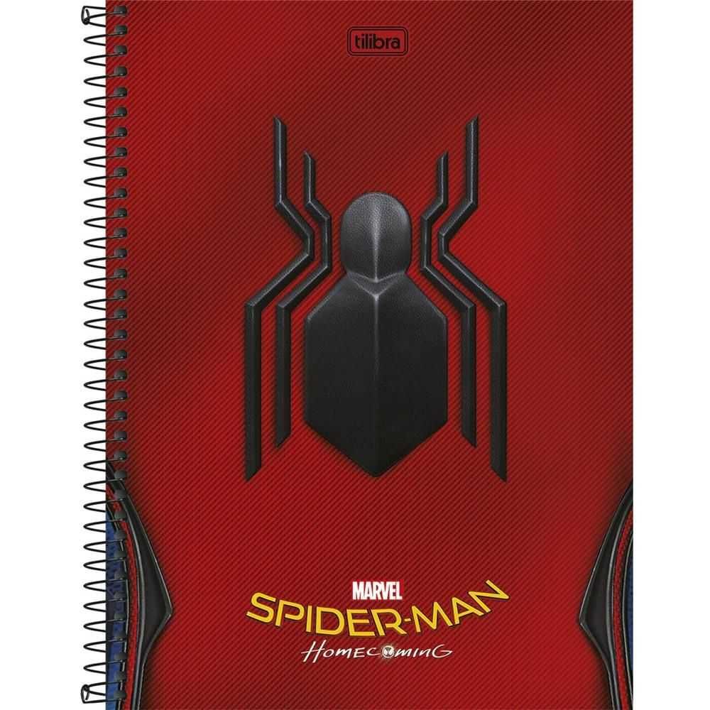 Caderno Espiral Capa Dura Universitário 1 Matéria 96 Folhas Spider Man Capa 01 - Tilibra