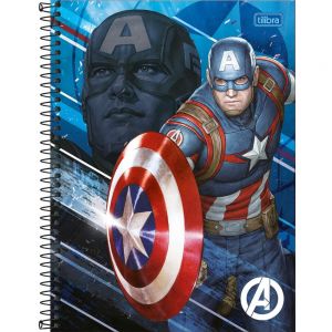 Caderno Espiral Capa Dura Universitário 1 Matéria Avengers 80 Folhas Tilibra