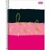 Caderno Espiral Capa Dura Universitário 10 Matéria 200 Fls Love Pink 06 - Tilibra