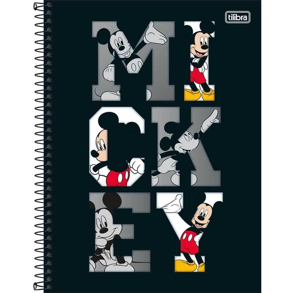 Caderno Espiral Capa Dura Universitário 10 Matéria 200 Folhas Mickey Mouse Capa 03 - Tilibra