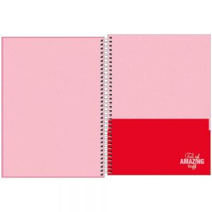 Caderno Espiral Capa Dura Universitário 12 Matéria 192 Folhas Love Pink Capa 03 - Tilibra
