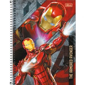Caderno Espiral Capa Dura Universitário Avengers 1 Matéria 80 Folhas - Tilibra
