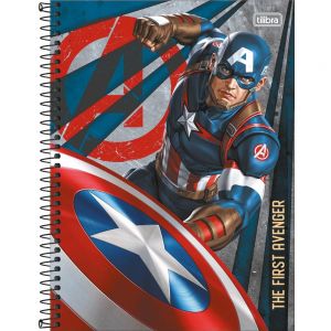 Caderno Espiral Capa Dura Universitário Avengers 1 Matéria 80 Folhas - Tilibra