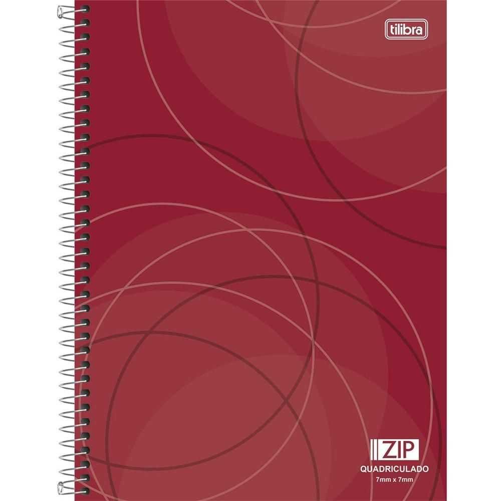 Caderno Espiral Capa Dura Universitário Quadriculado 0.7x0.7mm Zip 96 Folhas Vermelho - Tilibra