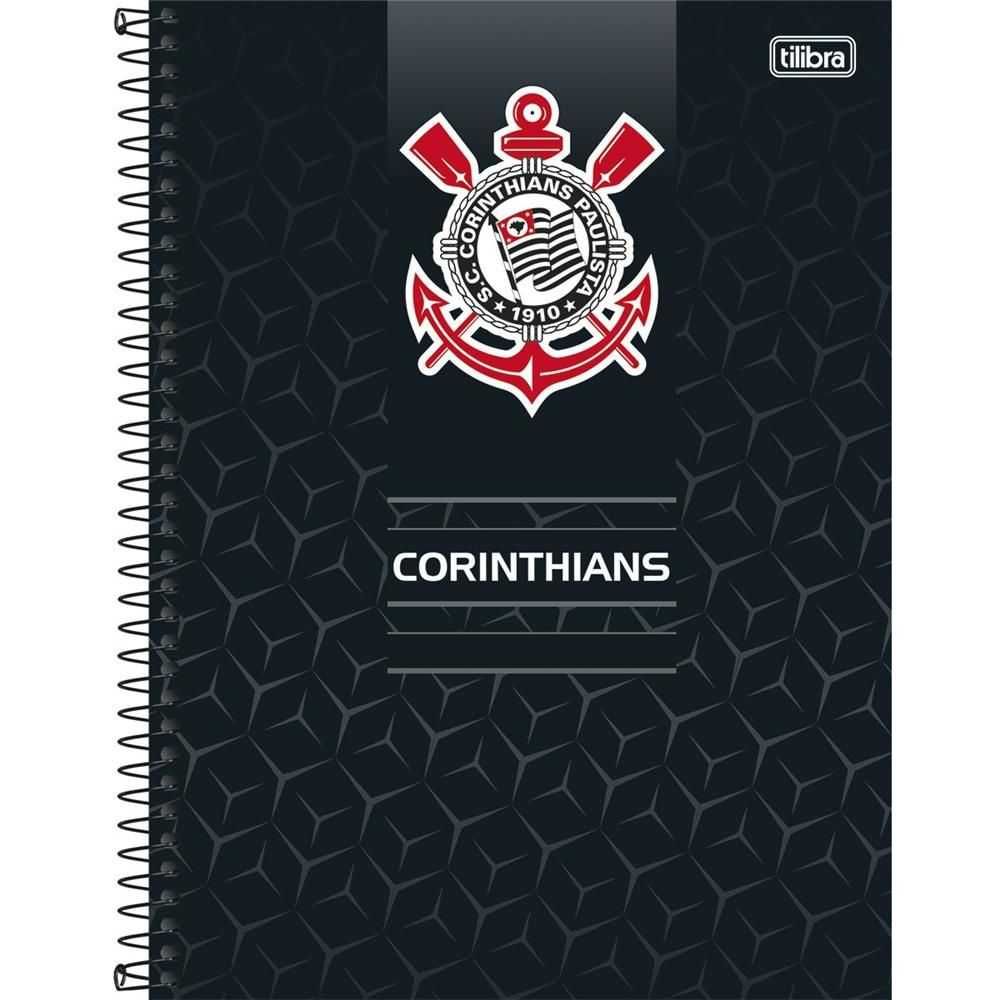 Caderno Espiral Universitário Capa Dura 10 Matéria Corinthians Capa 04 200 Folhas - Tilibra