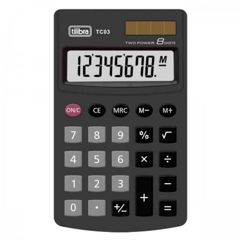 Calculadora de Bolso Tc03 8 Dígitos Preta - Tilibra