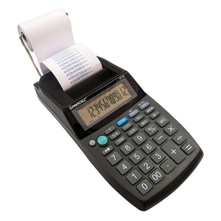 Calculadora de Mesa Para Impressão 12 Dígitos Semi-profissional Compacta Com Bobina Lp18 Bivolt Procalc