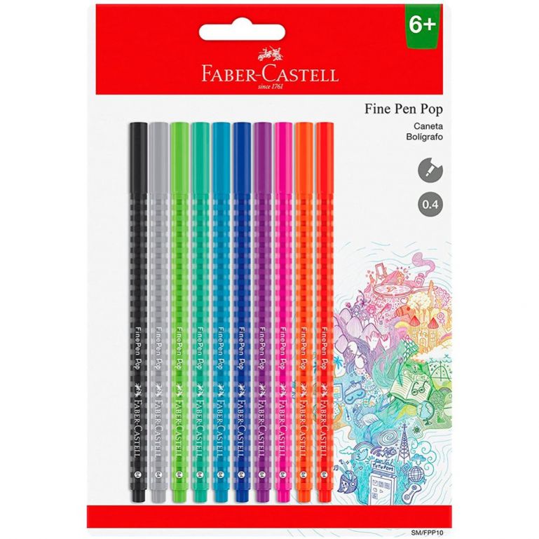 Caneta Fine Pen Pop 10 Cores Faber-castell