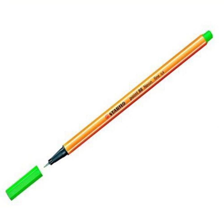 Caneta Hidrográfica Point 88/033 0.4mm Verde Neon - Stabilo