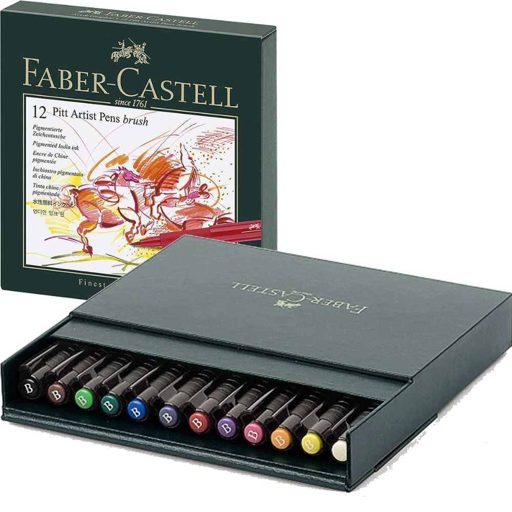Caneta Artística Pitt  Faber-castell 167146 Artgraphic Box Com 12 Cores