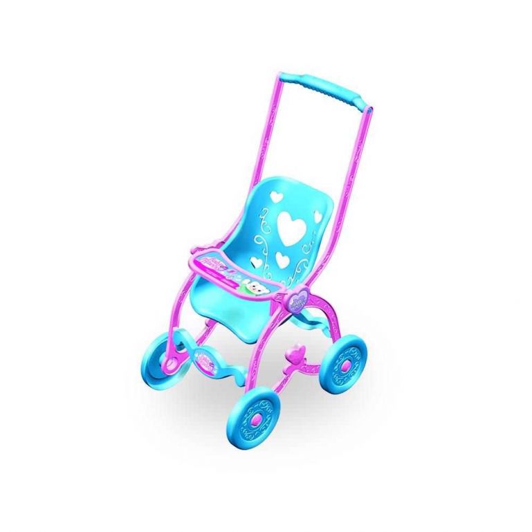 Carrinho de Boneca Baby Car Princesas Azul/rosa - Brinque Mix