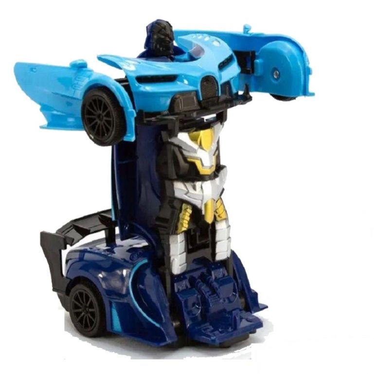 Carro Com Controle Remoto Robo Changebot Azul - Polibrinq