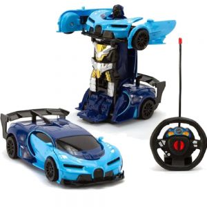 Carro Com Controle Remoto Robo Changebot Azul - Polibrinq