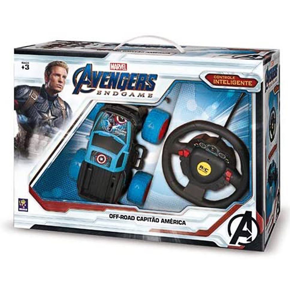 Carro de Controle Remoto Inteligente Marvel Capitão América Mimo Brinquedos