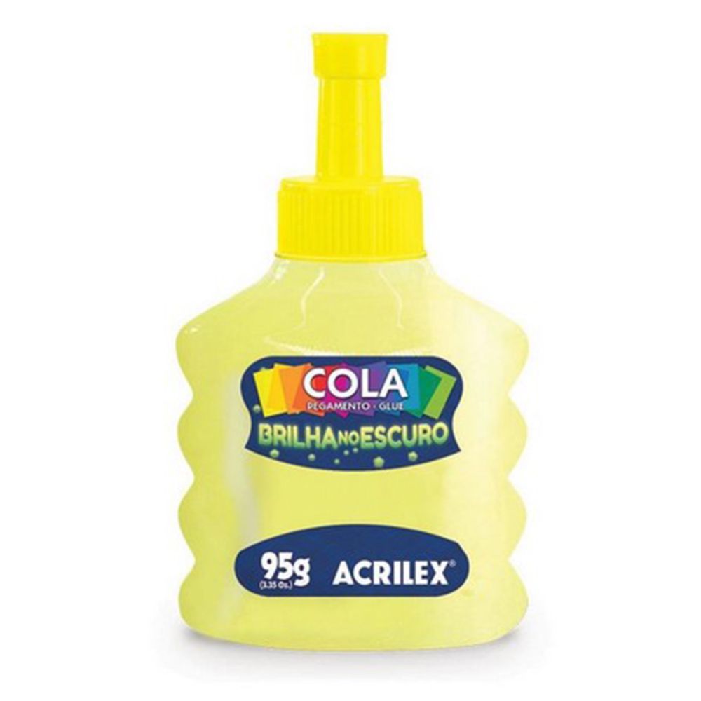 Cola Brilha No Escuro Amarelo 95g - Acrilex