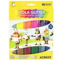 Cola Glitter 12 Cores 23g - Acrilex 