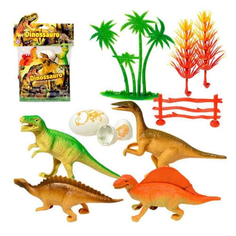 Dinossauros Com 4 Peças e 6 Acessórios-  Artbrink