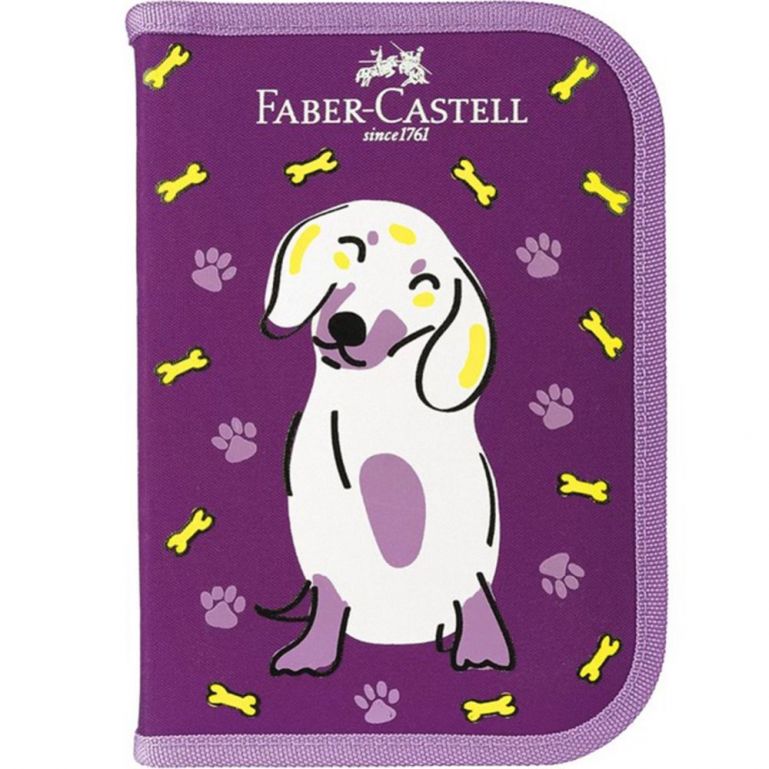 Estojo Escolar Nylon Pets Cachorro Kit Com 18 Peças - Faber-castell