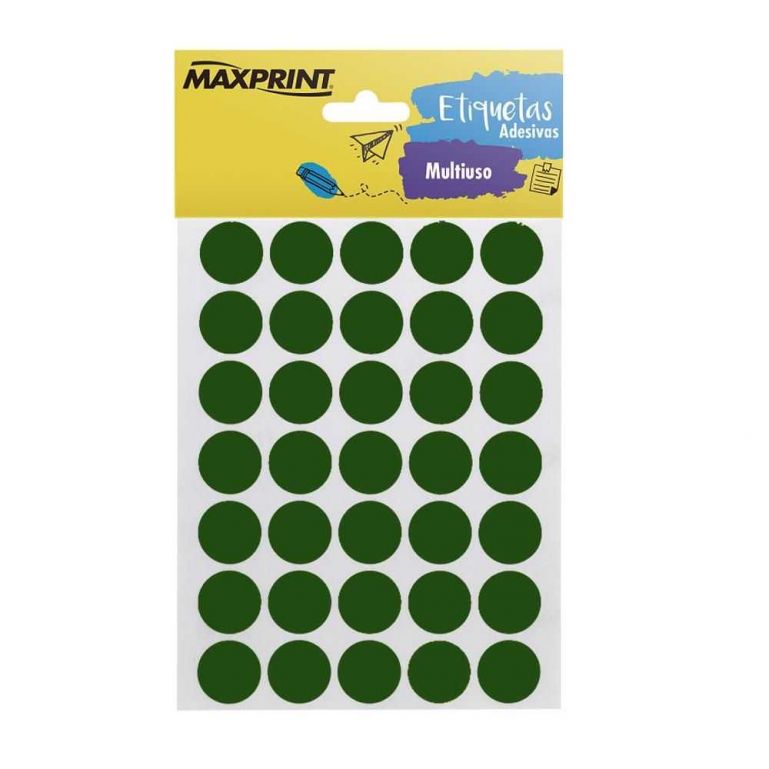 Etiqueta Adesiva Tp 19 19mm 210 Unidades Verde - Maxprint
