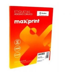 Etiqueta Laser/ink-jet A4365 67,7x99,0mm Pacote Com 100 Folhas Com 8 Etiquetas Por Folhas - Maxprint