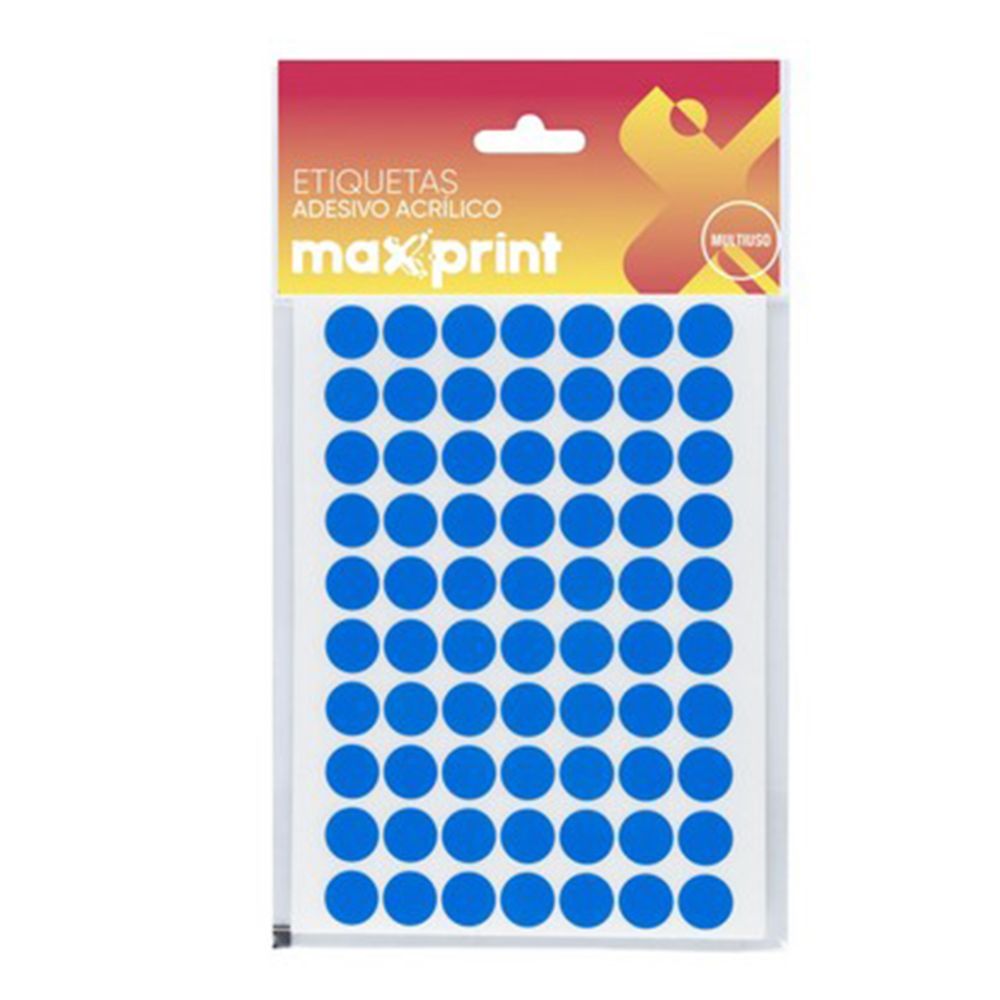 Etiqueta Redonda Multiuso Azul Tp12 210 Etiquetas - Maxprint
