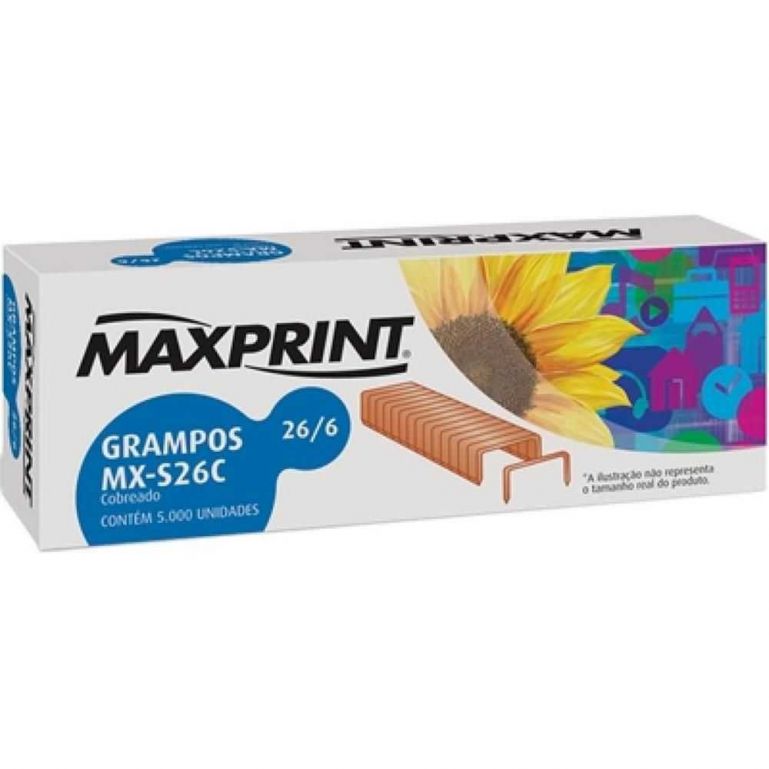 Grampo 26/6 Cobreado Com 5000 Maxprint