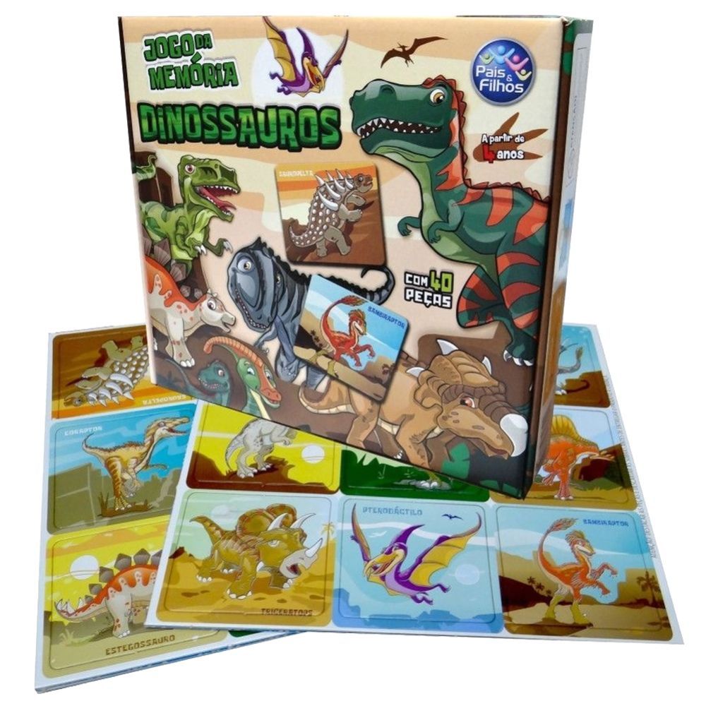 Jogo da Memoria Dinossauros - Pais e Filho