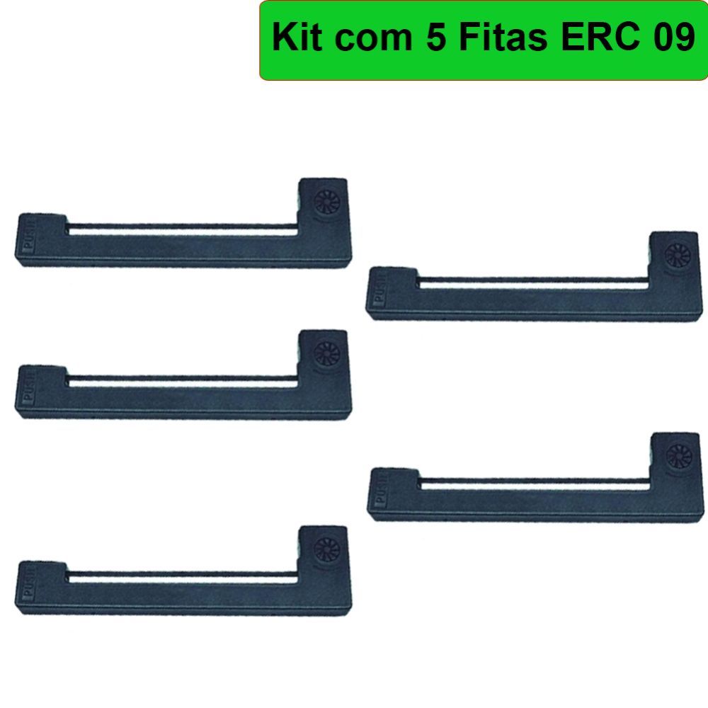 Kit 5 Fita Para Impressora Erc 09 Preta Masterprint