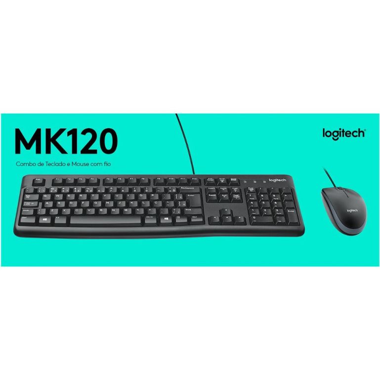 Kit Mouse + Teclado Mk120 Com Fio Usb - Logitech